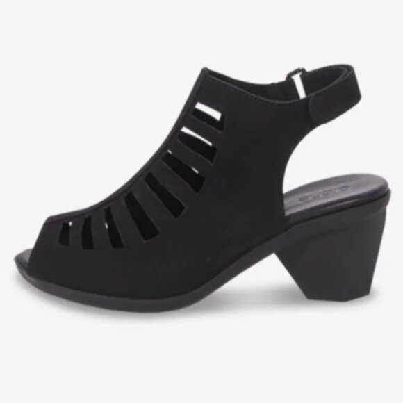 ARCHE “ENEXOR” Black Strappy Nubuck Leather upper Slingback Low Heels - US8/EU39 - Picture 1 of 8